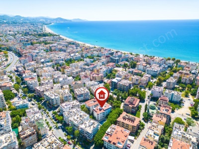 Alanya Merkezde Satılık Daire Eşyalı Bahçe Kat 1+1 Güller Pınarı Mah