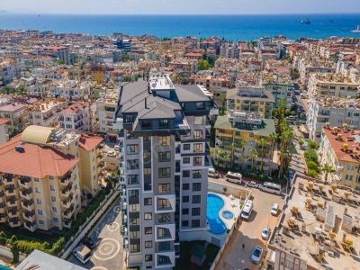 Alanya Güllerpınarında Seda Towerda Satılık Daire 1+1 Lüks Denize 550M Ful Eşyalı Güller Pınarı Mah
