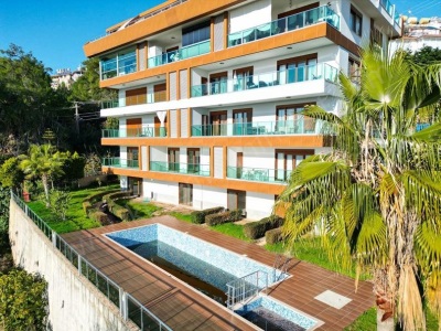 Alanya Küçükhasbahçede Satılık Daire 3+1 Lüks Dubleks Full Deniz Manzaralı & Geniş Bahçe Küçükhasbahçe Mah