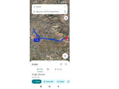 Satılık Arsa 6 Dönüm Tarla Ankara Çubuk Akkuzulu Mah