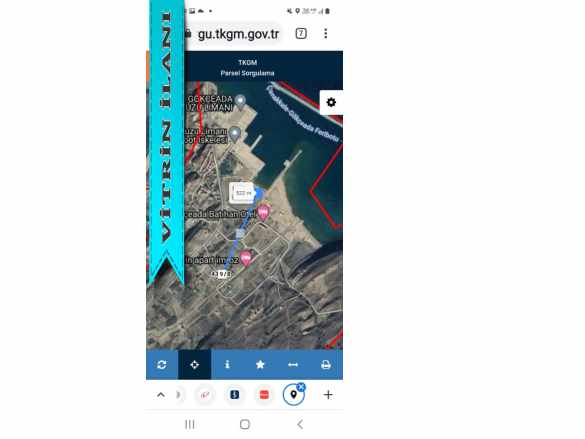Gökçeada Satılık Arsa imarlı Deniz Manzaralı 1266 M2 280000 Eur Kuzulimanı Mevkii