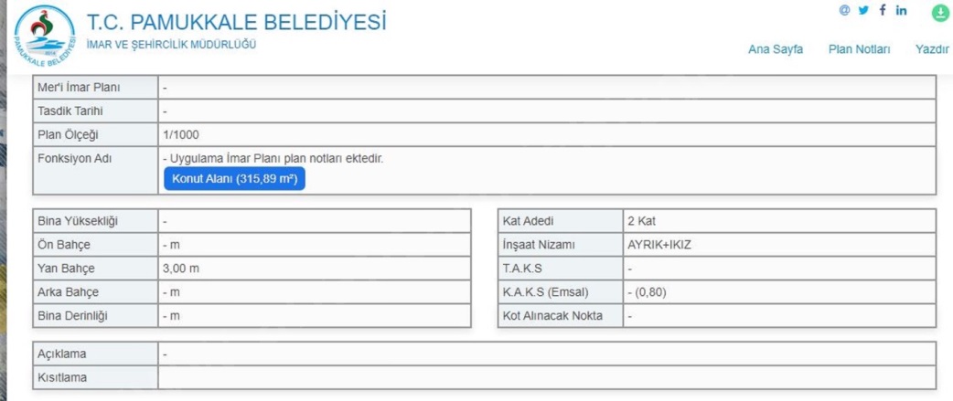 Akhan Mah. Pamukkale Satılık Arsa |  316M2 625.000Tl İmarlı  Resim-4