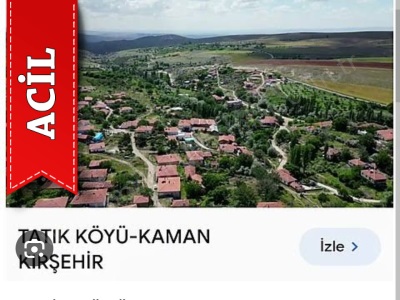 Kırşehir Tatık Köyünde Mükemmel Yerde Acil Satılık Tarla Arazi Kaman