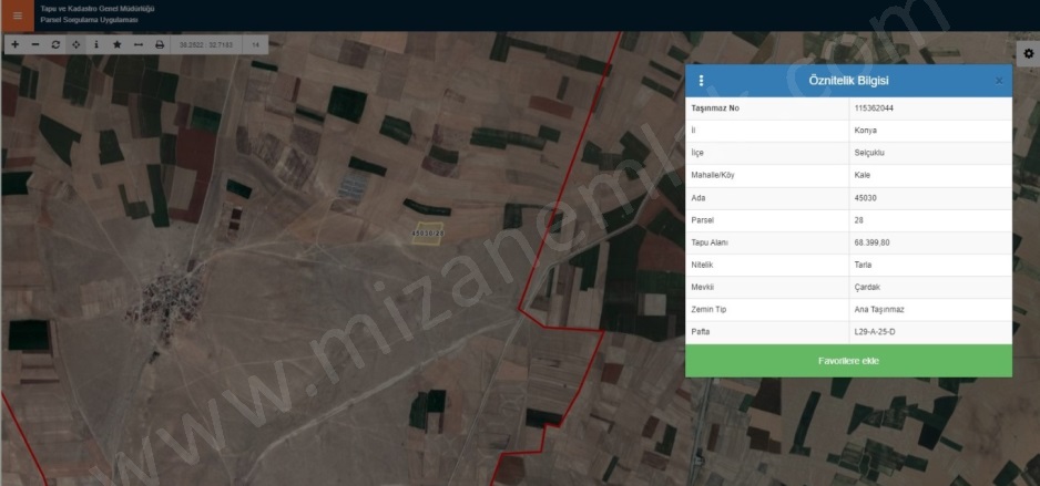 Kaleköy Mah. Selçuklu Satılık Tarla |  68399M2 4.100.000Tl Resim-3