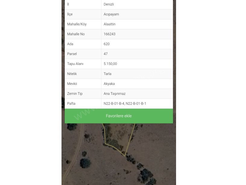 KÜLAHOĞLU GAYRİMENKULDEN DENİZLİ ACIPAYAM ALAATTİN DE SATILIK TARLA DETAYLI AÇIKLAMADA