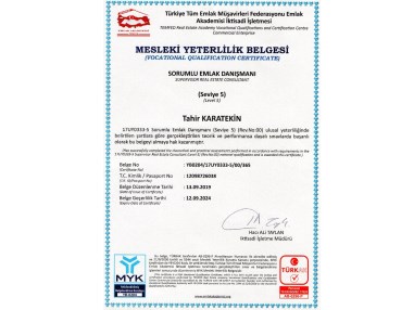 Tahir Karatekin seviye 5 belgesi