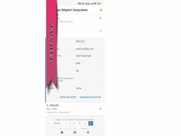 Ankara Polatlı Hacıtuğrul Da 222 M2 Hisseli Tapulu Satılık Tarla Mah