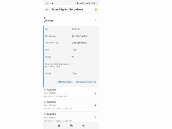 Ankara Çubuk Nusratlar Da 111 M2 Hisseli Tapulu Satılık Tarla Mah
