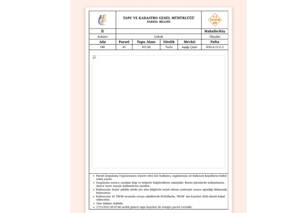 Okçular Mah. Çubuk Satılık Tarla |  40M2 16.000Tl Resim-1