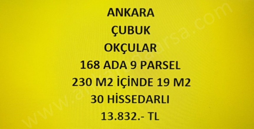 Okçular Mah. Çubuk Satılık Tarla |  19M2 13.832Tl Resim-1