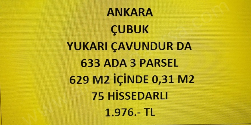Yukarı Çavundur Mah. Çubuk Satılık Tarla |  1M2 1.976Tl Resim-1