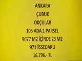 Ankara Çubuk Okçular Da 23 M2 Hisseli Tapulu Satılık Tarla Mah