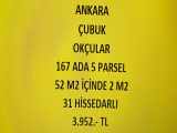 Ankara Çubuk Okçular Da 2 M2 Hisseli Tapulu Bahçe Satılık Tarla Mah
