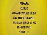 Ankara Çubuk Yukarı Çavundur Da 13 M2 Hisseli Tapulu Satılık Tarla Mah