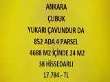 Ankara Çubuk Yukarı Çavundur Da 24 M2 Hisseli Tapulu Satılık Tarla Mah