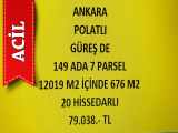 Ankara Polatlı Güreş De Hisseli Tapulu 676 M2 Satılık Tarla Mah
