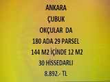 Ankara Çubuk Okçular Da 12 M2 Hisseli Tapulu Sebze Bahçesi Satılık Tarla Mah