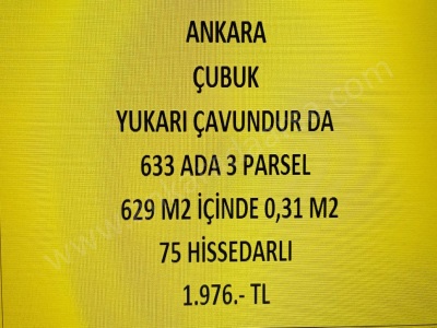 Ankara Çubuk Yukarı Çavundur Da 0 31 M2 Hisseli Tapulu Satılık Tarla Mah