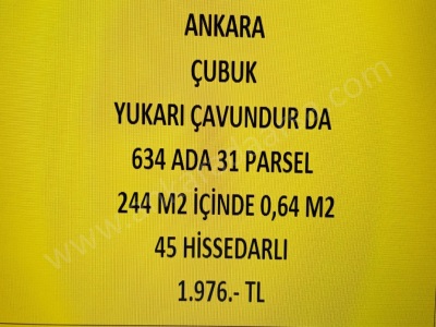 Ankara Çubuk Yukarı Çavundur Da 0 64 M2 Hisseli Tapulu Satılık Tarla Mah