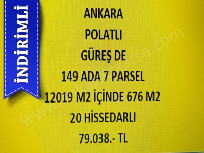 Ankara Polatlı Güreş De Hisseli Tapulu 676 M2 Satılık Tarla Mah