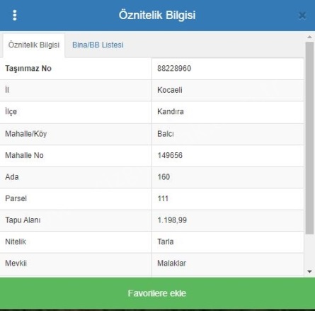 Balcı Mah. Kandıra Satılık Tarla |  1198M2 1.660.000Tl Resim-1