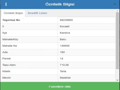 Çizgi Emlaktan Kandıra Balcı Da Satılık Tarla 710 M2 Arazi Mah