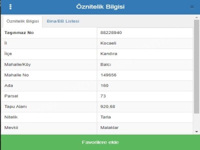 Çizgi Emlaktan Kandıra Balcı Da Satılık Tarla 920 M2 Arazi Mah