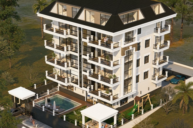 Büyükhasbahçe Mah. Alanya Proje Devam Eden | 3+1,4+1290.000€ - 500.000€ Resim-1