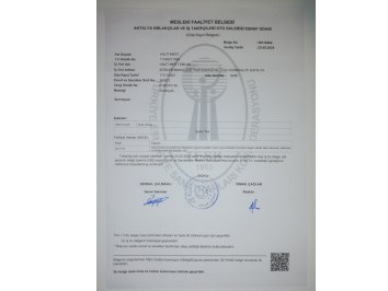 Oda Faaliyet Belgesi (Emlak)