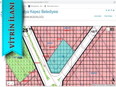 Altınova Sinanda Gb Köşe Parsel Ticari 15 Kata İmarlı Satılık Arsa Kepez Sinan Mah