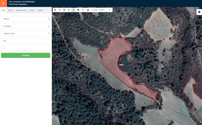 Kurşunlu Köyü Gölpazarı Satılık Tarla |  1000M2 150.000Tl Resim-1