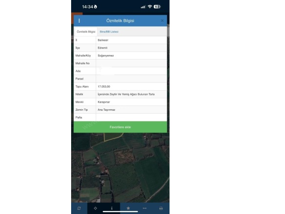 Soğanyemez Mah. Edremit Satılık Tarla |  17053M2 18.500.000Tl Resim-1