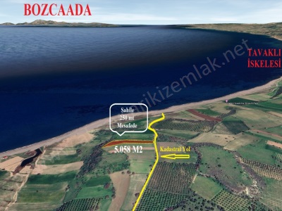 Panoramik Bozcaada Manzaralı Bağ Evi Yapımına Uygun 5058 M2 Arazi Satılık Tarla Ayvacık Merkez 1 Mah-Kösedere Köyü