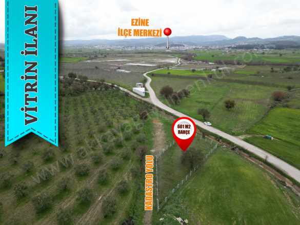 Akköyde Satılık Tarla Asfalt Üstü 601 M2 Bahçe Ezine Akköy Köyü