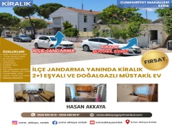 Ezine Cumhuriyet Mah. Kiralık Müstakil Ev 2+1 176 M2 | Bahçe Katı | Doğalgaz(Kombi) | 1 Banyo | 1 Yatak Odası