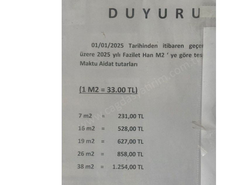 ÇAĞDAŞ TAN KİRALIK ULUS, RÜZGARLI DA OFİS
