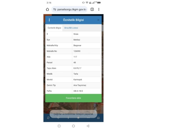Uzuntepe Mah. Sivas Satılık Tarla |  400M2 365.000Tl İmarlı  Resim-2