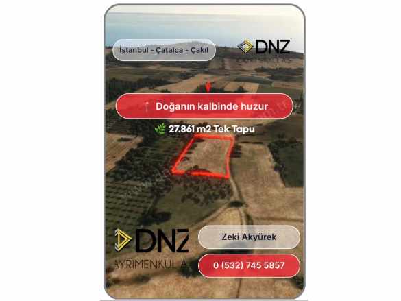 istanbul Çatalca Satılık Tarla Arsa () Çakıl Mah