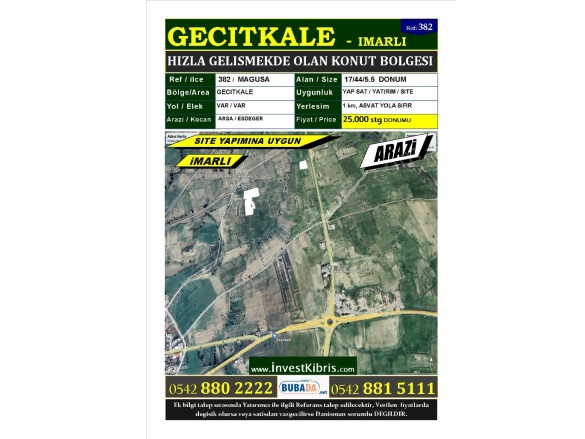 Gecıtkale Geçitkale Satılık Arazi |  20000M2 23.500£ İmarlı  Resim-3