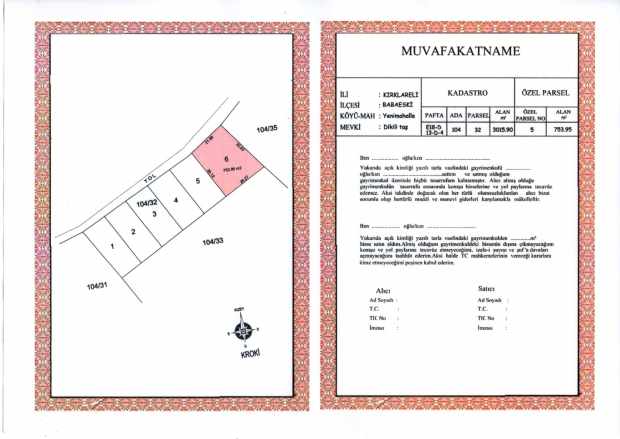Kırklareli Babaeski Satılık Tarla Hisseli 754 M² Yatırım Fırsatı Yenimahalle Köyü