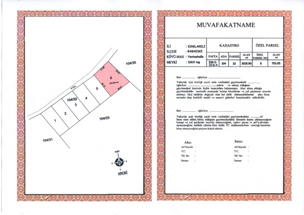 Yenimahalle Köyü Babaeski Satılık Tarla |  755M2 419.000Tl Resim-3