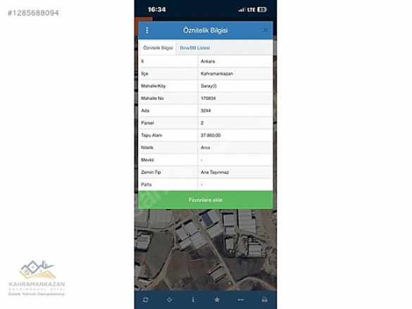 K Kazangyodan Sarayda 572M2 Hisse Satılık Arsa Kahramankazan Saray Mah