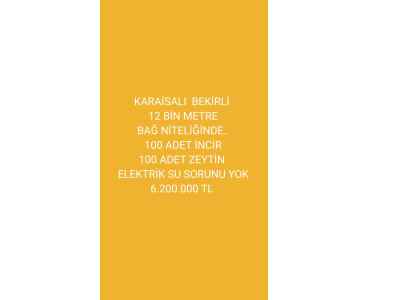  For Sale in  Turkey, Adana, Karaisali, Bekirli neighborhood , 11560 m2