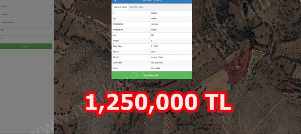 Hacılar Köyü Burdur Satılık Tarla |  500M2 250.000Tl Resim-3