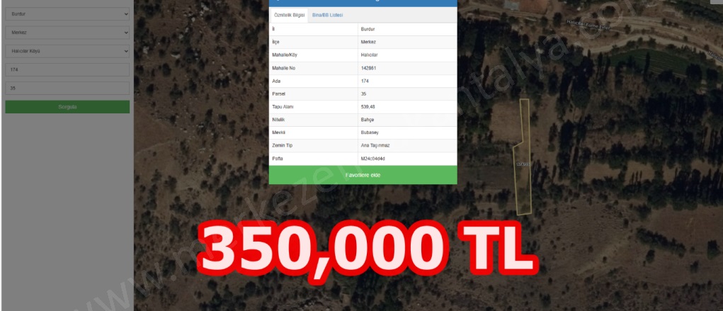 Hacılar Köyü Burdur Satılık Tarla |  500M2 250.000Tl Resim-4