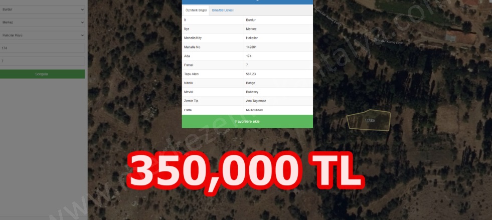 Hacılar Köyü Burdur Satılık Tarla |  500M2 250.000Tl Resim-5