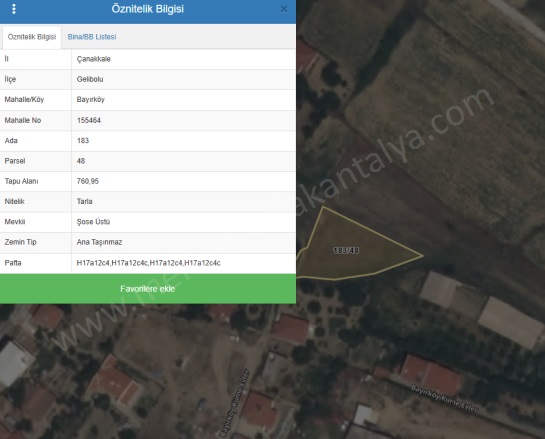 Bayırköy Köyü Gelibolu Satılık Tarla |  761M2 2.650.000Tl Resim-3