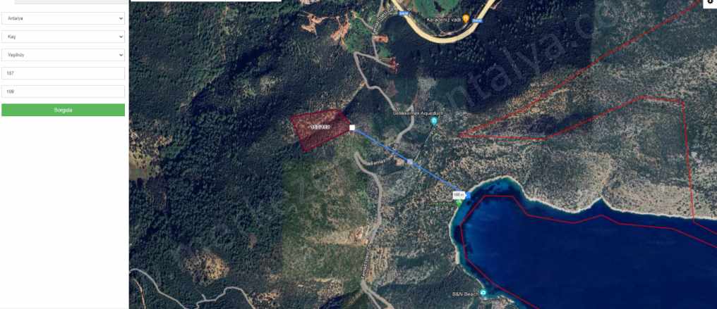 Kaş Yeşilköy Satılık Tarla Deniz Manzaralı Mah