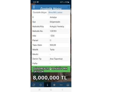 Döşemealtı Yeniköy Mah Satılık Arsa Konut İmarlı