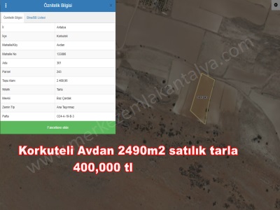 Korkuteli Satılık Tarla Antalya Kevzer Mah